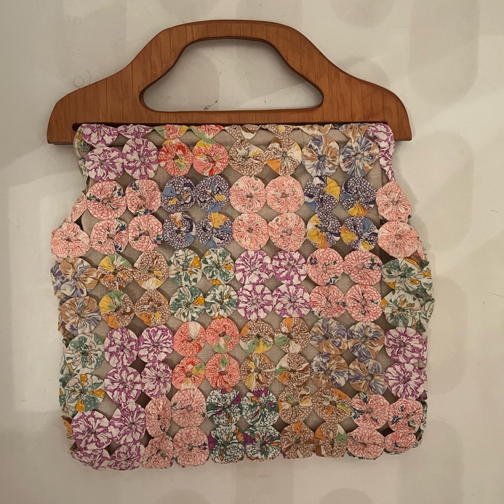 Handmade quilted/wooden Purse - Mary Jane McCarty